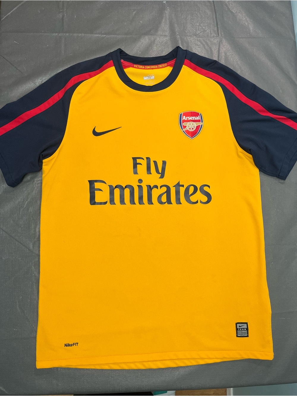 Arsenal Nike 2008/2009 Yellow/Navy Away Jersey Mens Size Medium